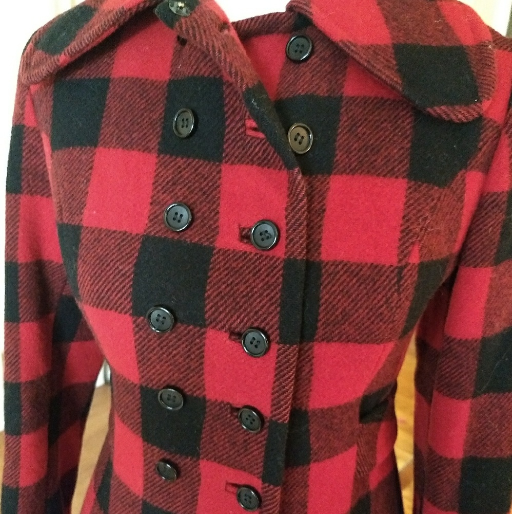 Vintage Plaid Wool Coat - Picture 4 of 5